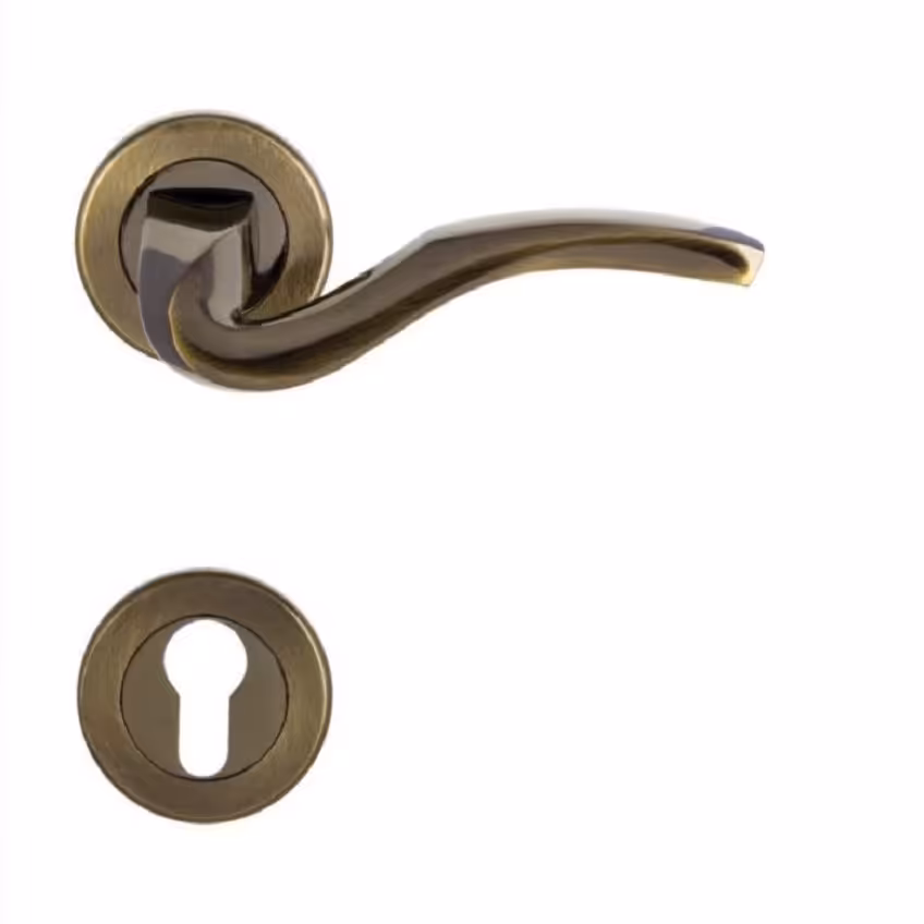 دستگیره درب دوتیکه رزت کد   575 رنگ زیتونی - دستگیره در