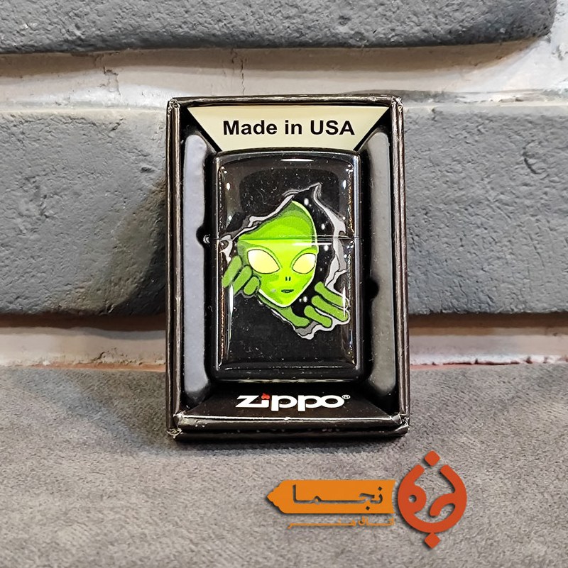 فندک زیپو بنزینی  طرح آ دم فضایی کد clz08