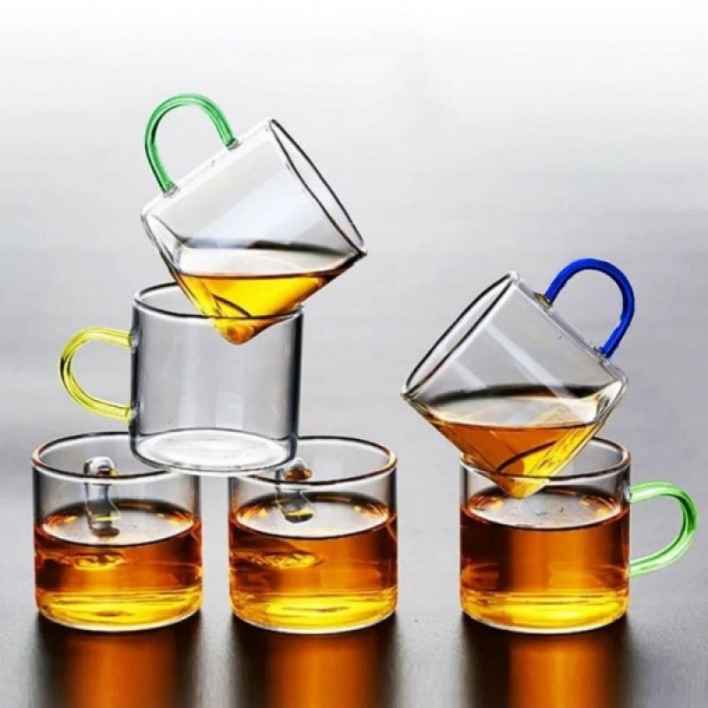فنجان پیرکس دسته رنگی6عددی