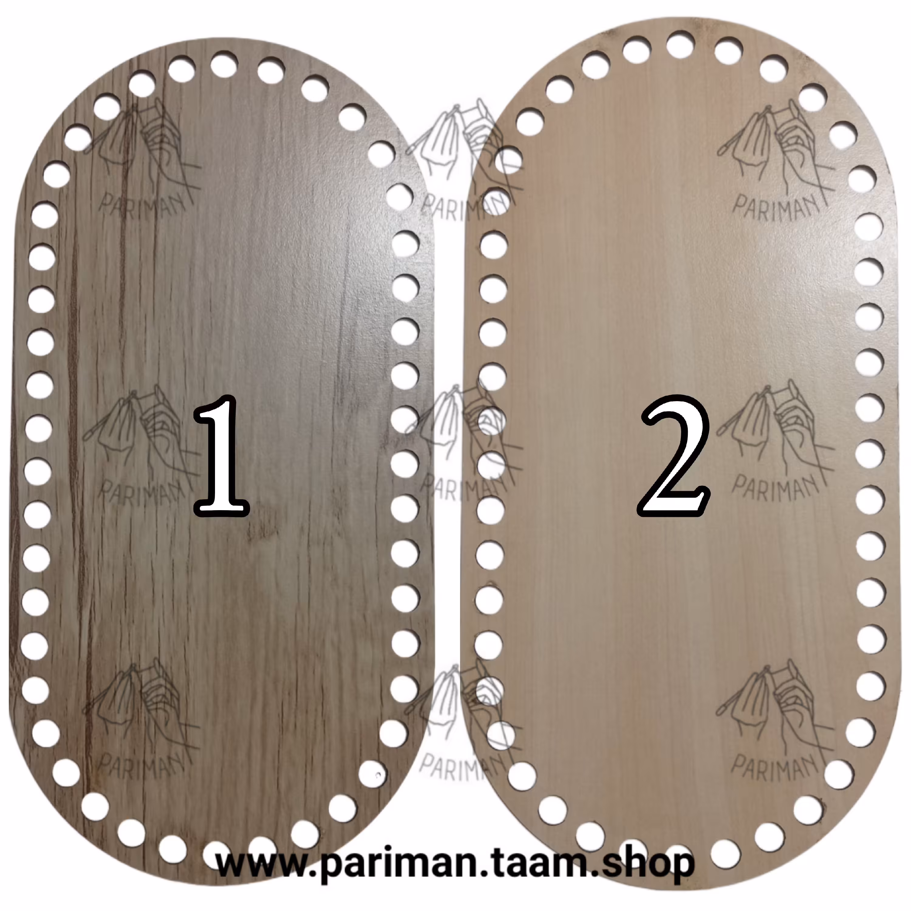 کفی چوبی بیضی سایز30*15