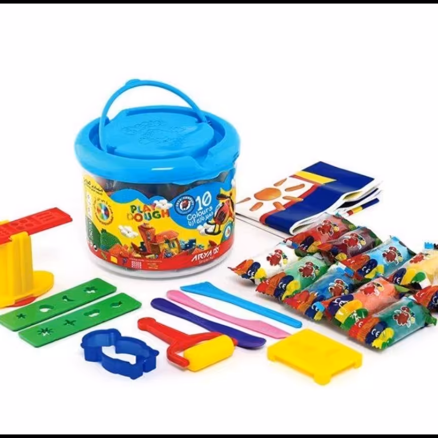 خمیر 10 رنگ سطلی آریا