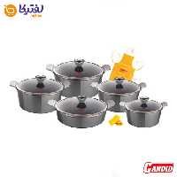 سرویس قابلمه بایوگرانیت 10 پارچه کاندید مدل اسکار رنگ دودی