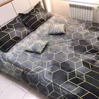 روتختی دونفره پیگمنت طرح هندسی دودی طوسی  الیاف 300گرمی رادمهر حراجی