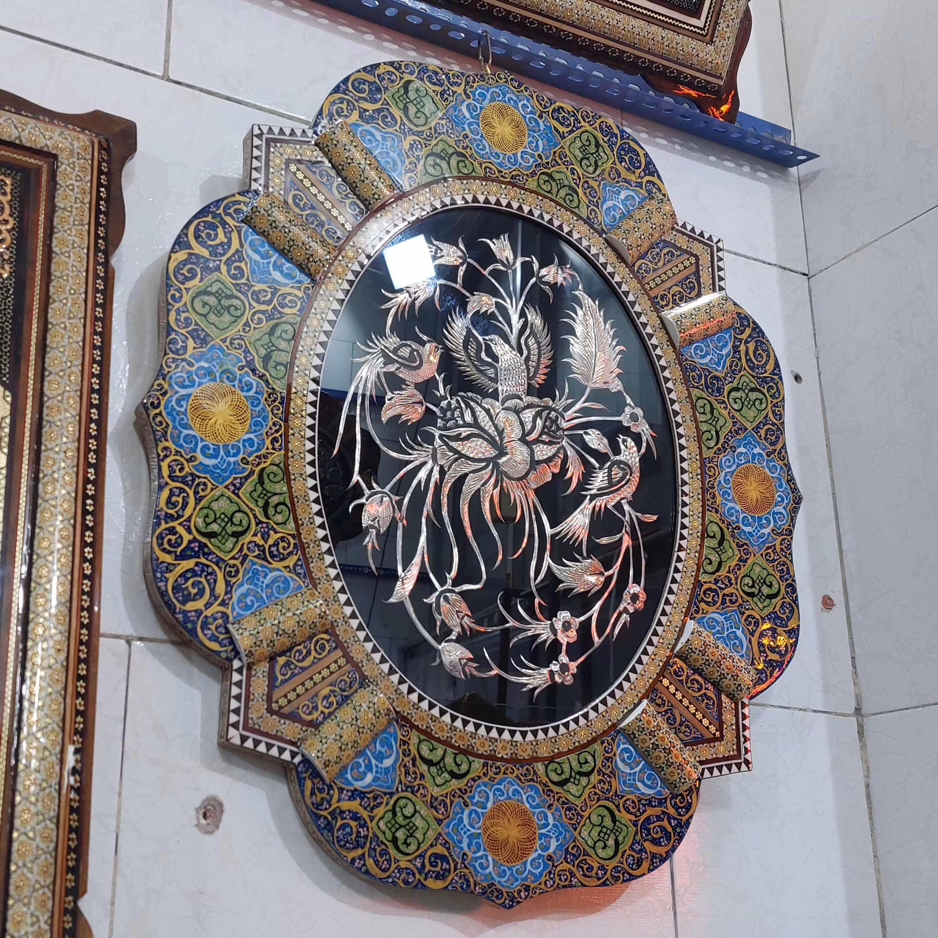 تابلوی خاتم دالبری وپلاک مسی قلمزنی30در40