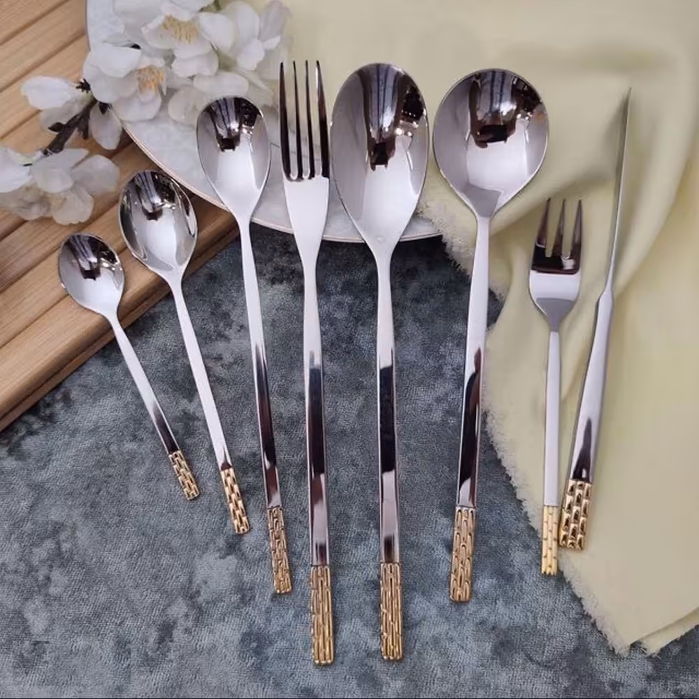 سرویس قاشق و چنگال 30 نفره رزنتال استیل طلایی مدل ورسا 640 G