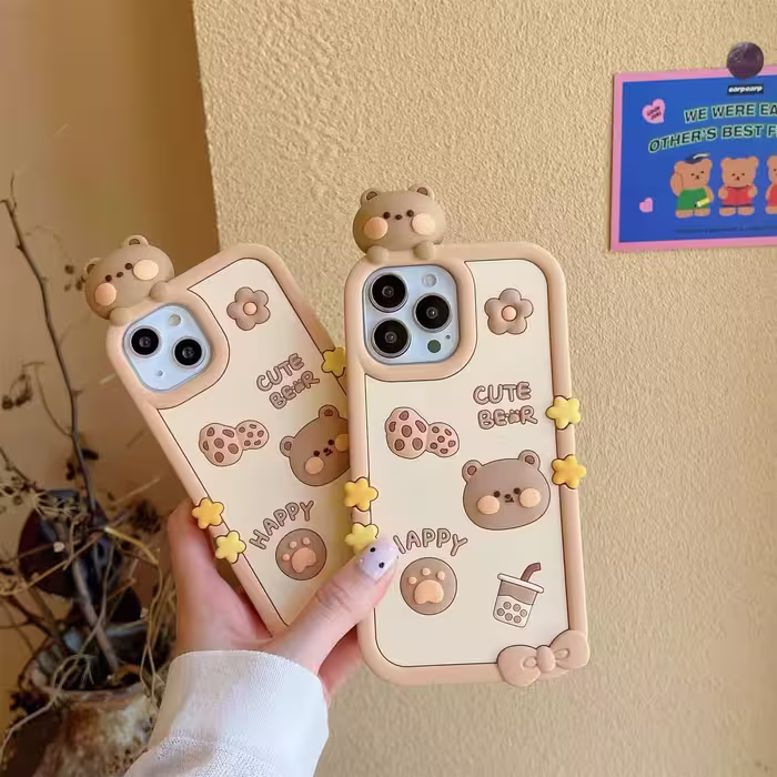قاب گوشی  cookie bear عروسک برجسته C3249،هزینه ارسال رایگان،فروشگاه جاسپرمال
