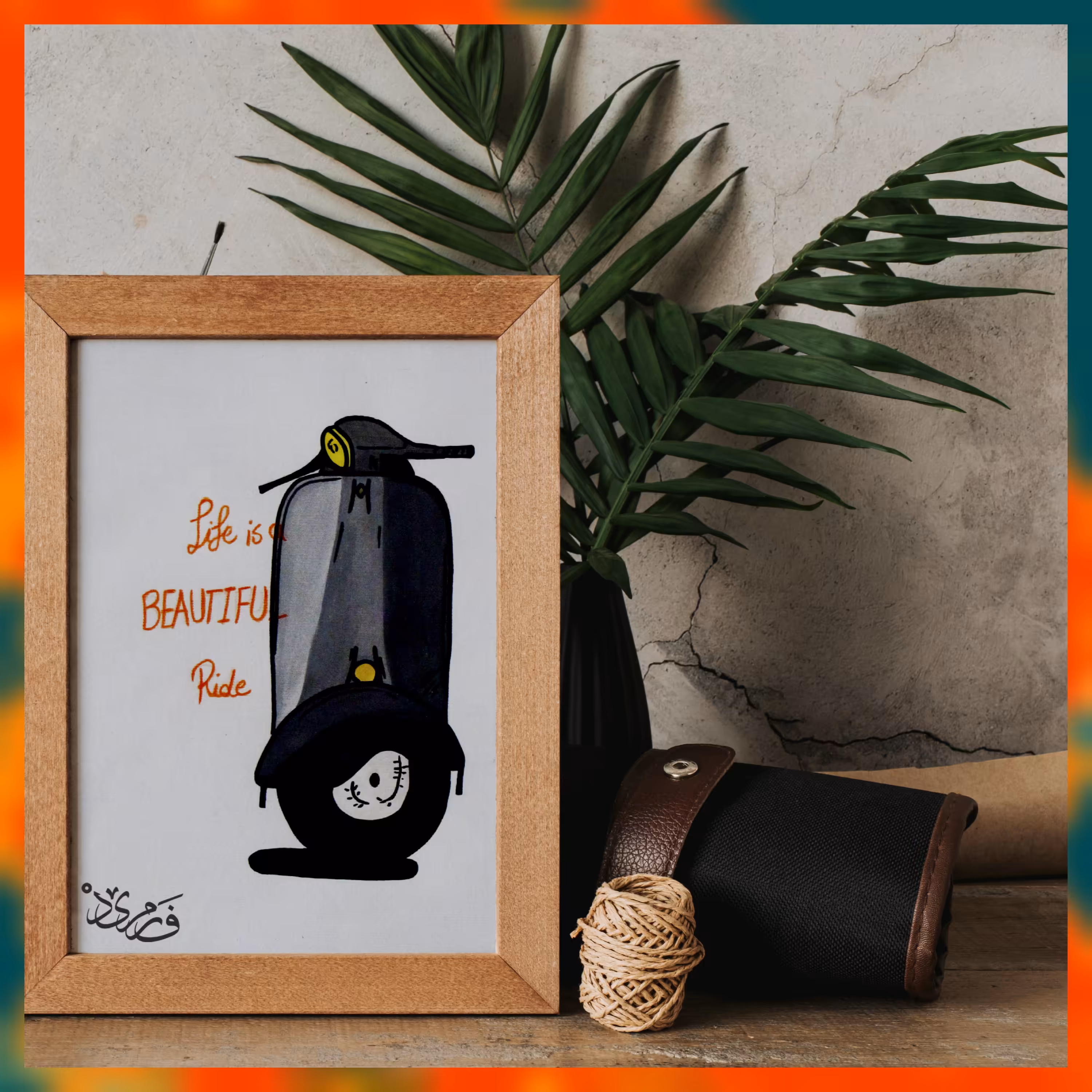 تابلو دکوراتیو نقاشی گواش موتور سایز 23 در 28(پس کرایه) 