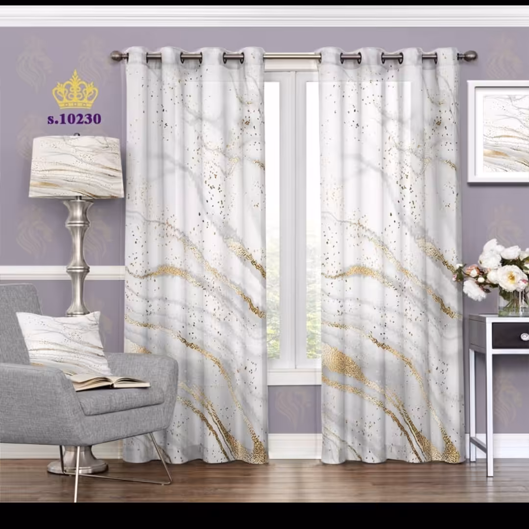 پرده پذیرایی دو قواره طرح فانتزی کد S10230