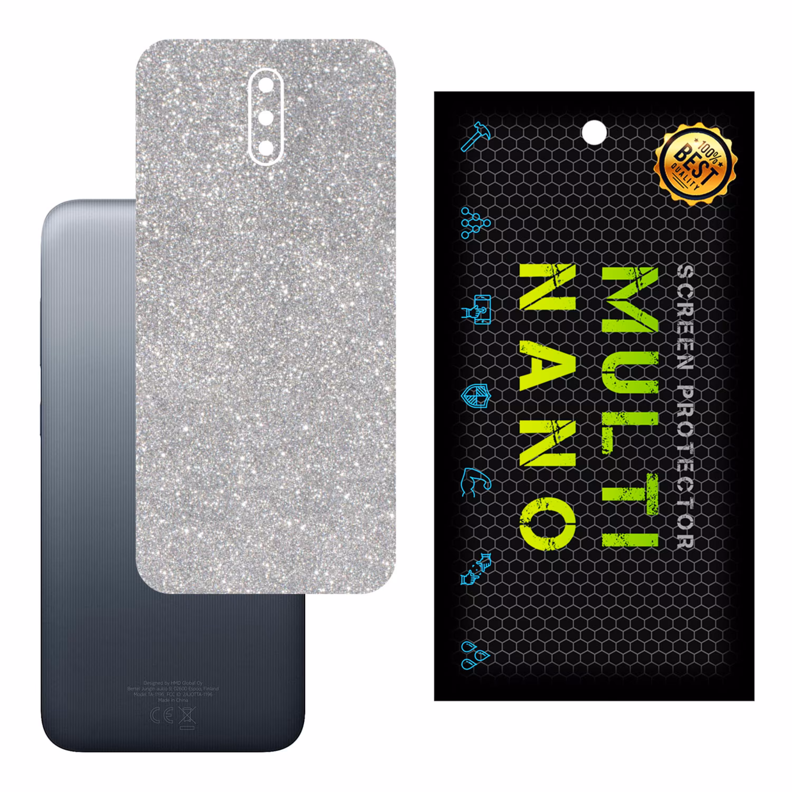 برچسب پوششی MultiNano مدل X-G1F-Silver برای پشت موبایل نوکیا 2.3