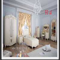 سرویس خواب جوان و نوجوان شامل تخت/ پاتختی/کمد اینه دار/فایل/میز تحریر/کتابخانه کد 93