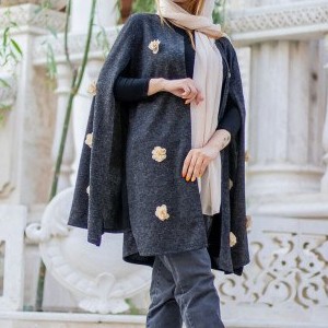 مانتو پانچ زمستانه گل دار شیک( جنس آنغوره)