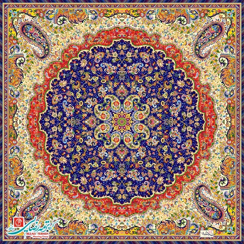 رومیزی ابریشم طرح میترا ترمه رضایی