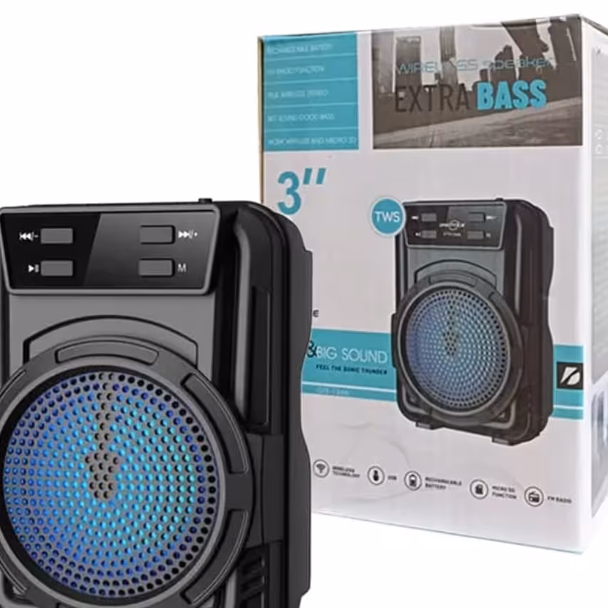 اسپیکر بلوتوثی ، شارژی ، 3 اینچ ، فلش خور ، رقص نور ، ارسال رایگان 