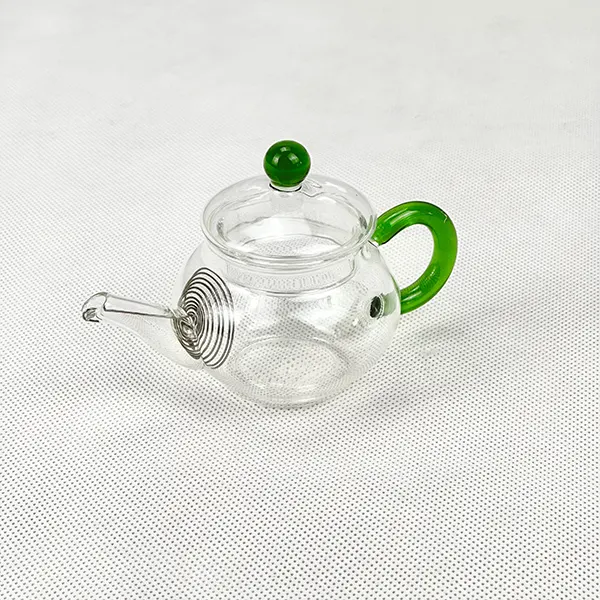 قوری پیرکس زعفران دسته سبز