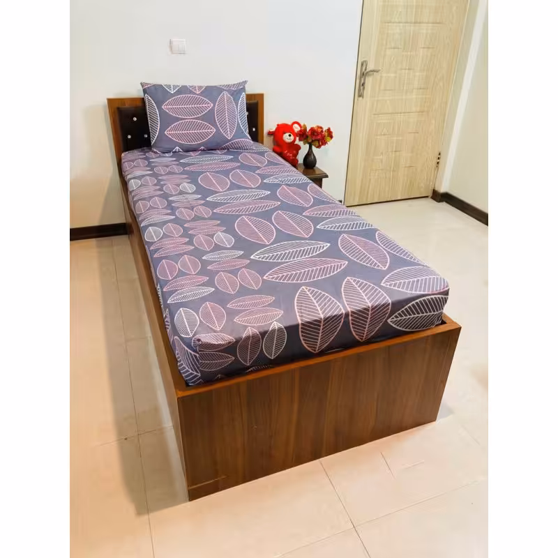 حراج  ملحفه روتختی دو تیکه  کشدار تشک تخت یک نفره  سایز (90)مدل برگی