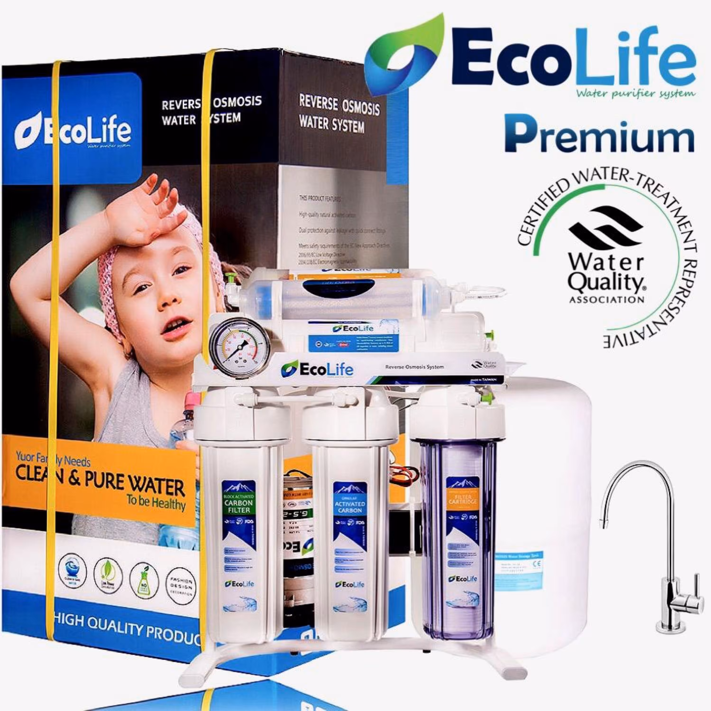 دستگاه تصفیه آب تمام تایوان اکولایف مدل پریمیم هفت مرحله ecolife premium
