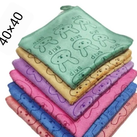 دستمال  خرگوشی سایز 40×40 جین کامل 12 عددی