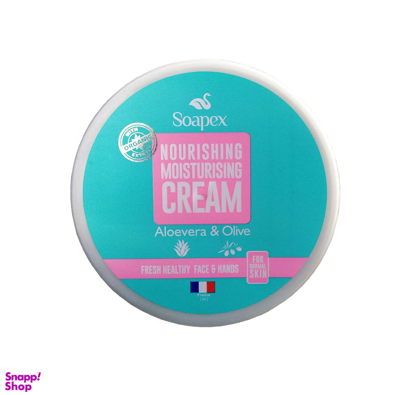 کرم مرطوب کننده سوپکس (Soapex) مدل Aloevera & Olive حجم 200 میلیلیتر