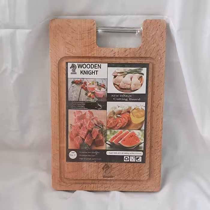 تخته گوشت چوبی کلاسیک دسته فلزی کوچک