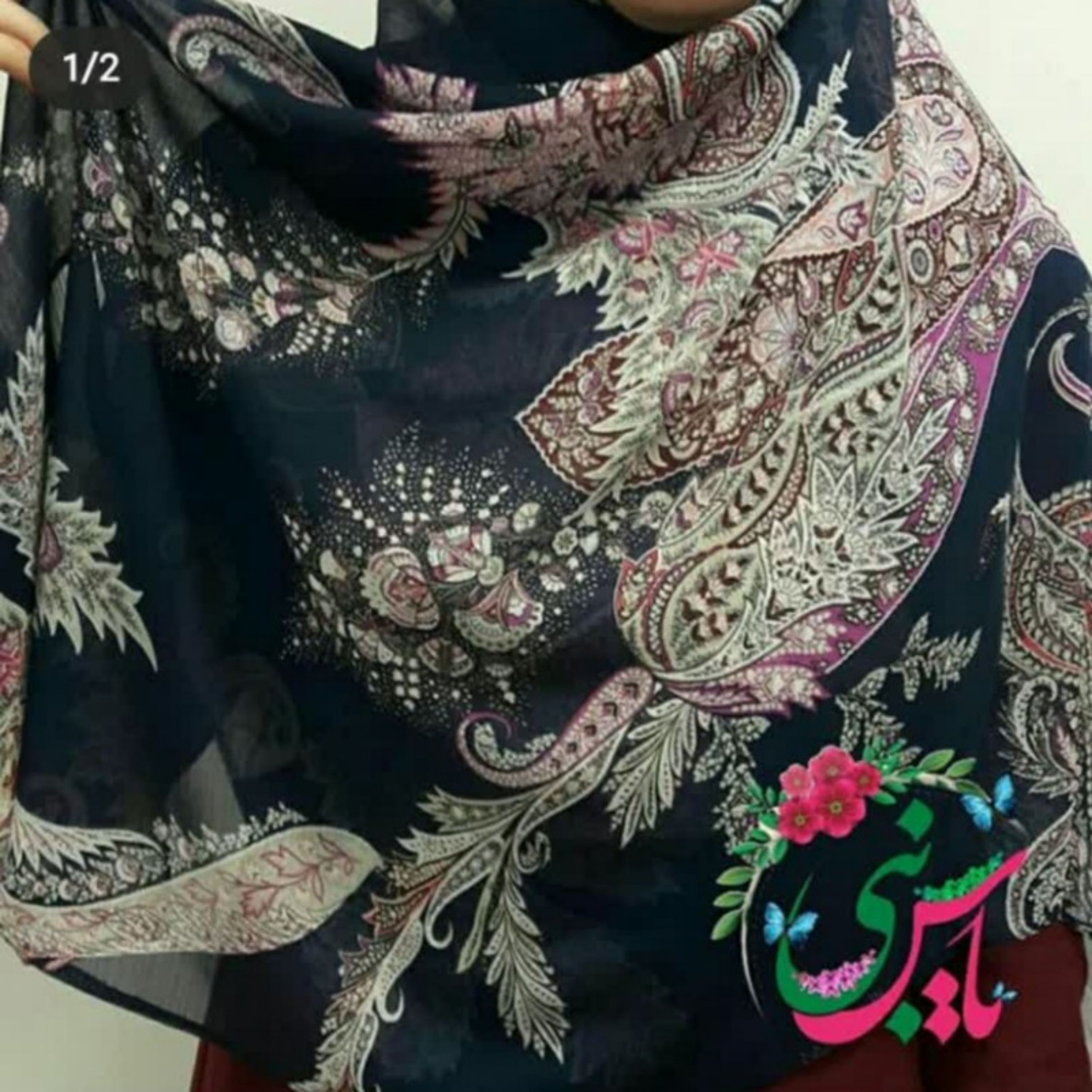 روسری حریر کریشه اعلا کد 05