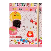 دفترچه ذغالی جادویی رنگین کمانی  طرح کیتی به همراه مداد چوبی ، هدیه ای زیبا و جذاب برای کودکان