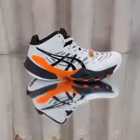 کتونی و کفش والیبال هندبال بسکتبال  اسیکس  متارایز  کیفیت مستر کوالیتی ویتنام Asics Metarise رنگ سفید نارنجی مشکی 