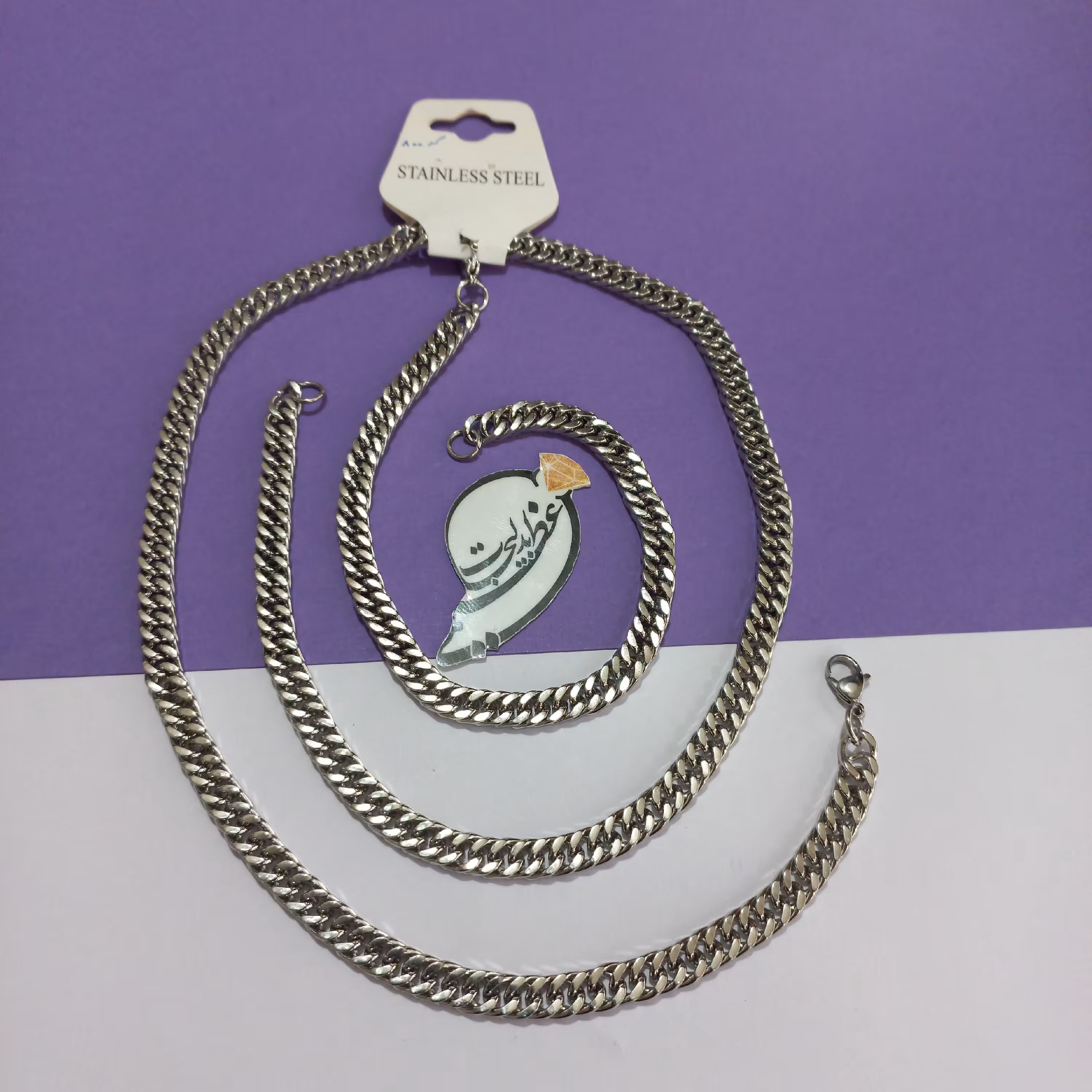 نیم ست کارتیه (کارتیر) بسیار زیبا از جنس استیل رنگ ثابت و کیفیت عالی کد 800