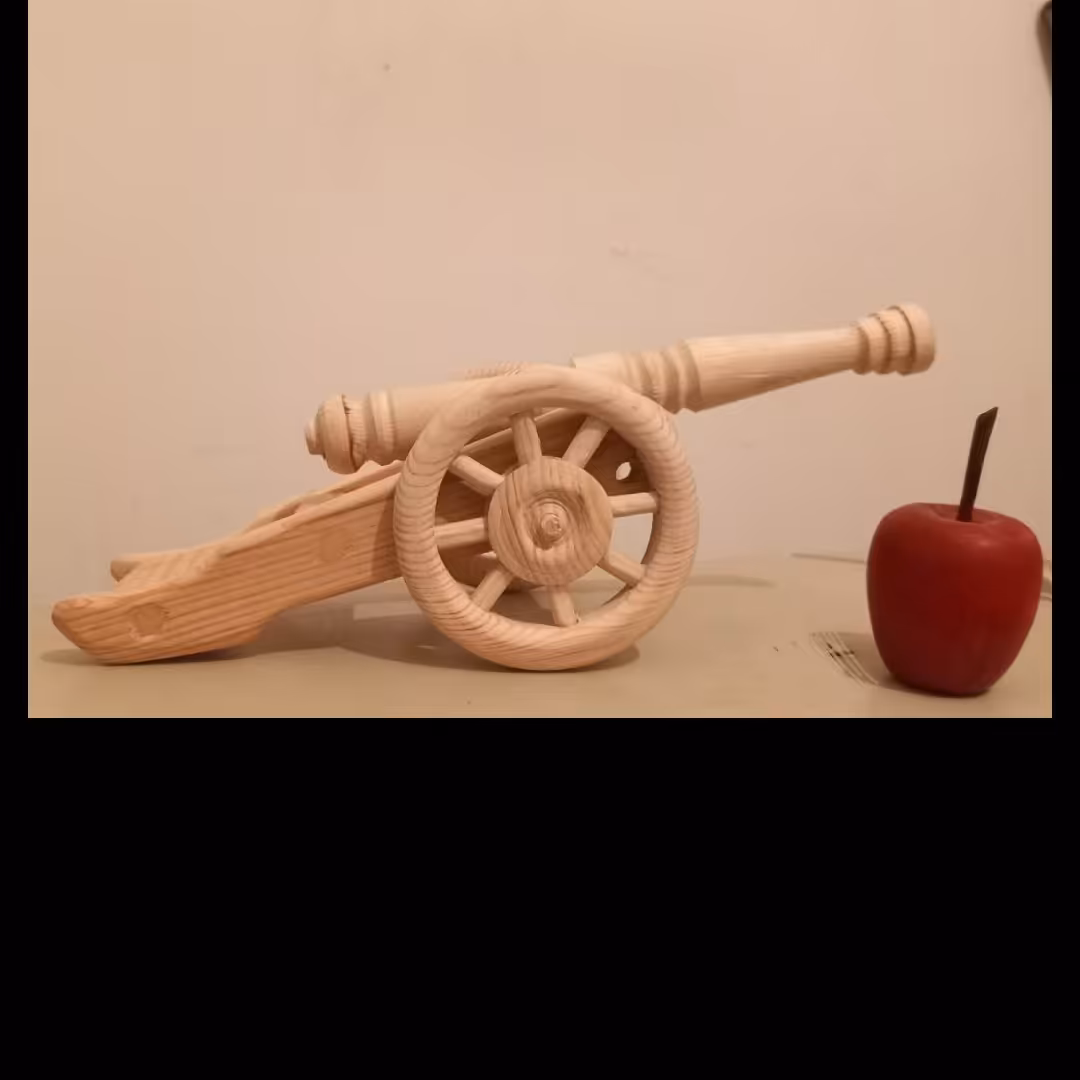 توپ جنگی چوبی دکوری  