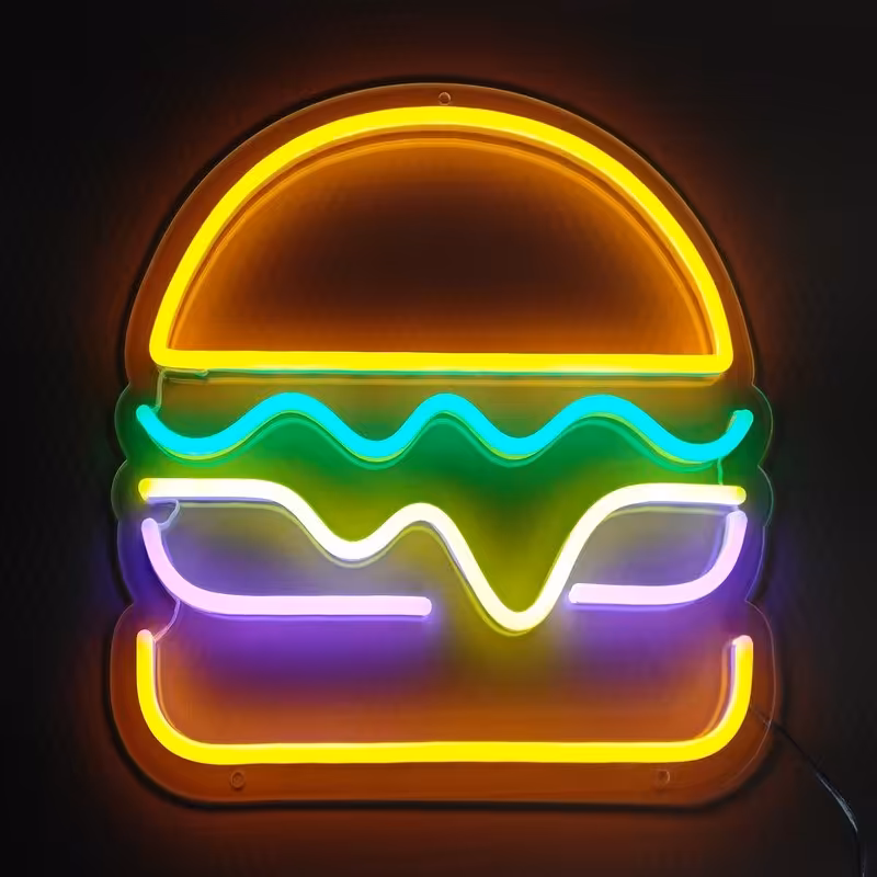 تابلو نئون طرح همبرگر-کد 106