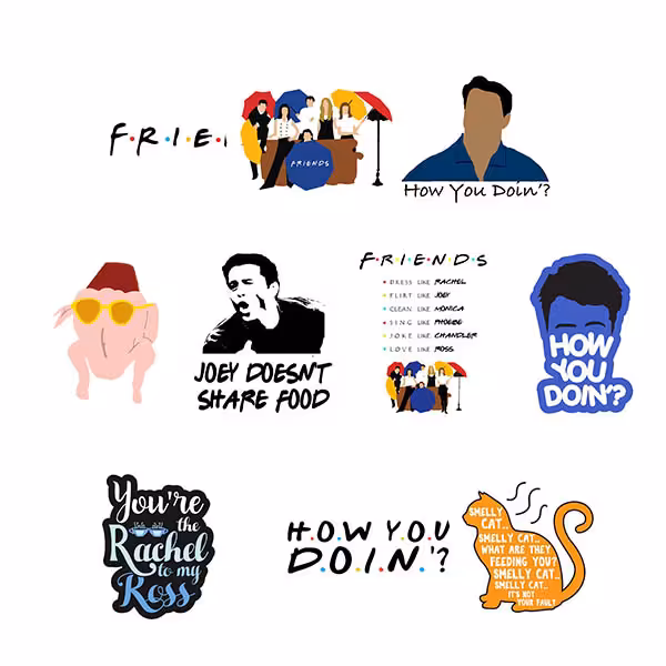 استیکر طرح فرندز کد 003 مجموعه 10 عددی