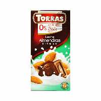 شکلات شیری و بادام ( بدون گلوتن و شکر افزوده ) 75 گرم توراس - torras