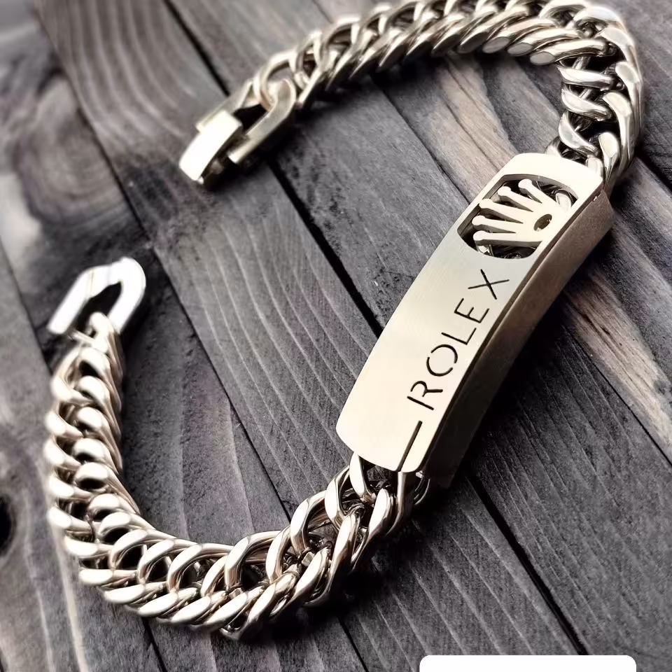 دستبند رولکس نقره ای