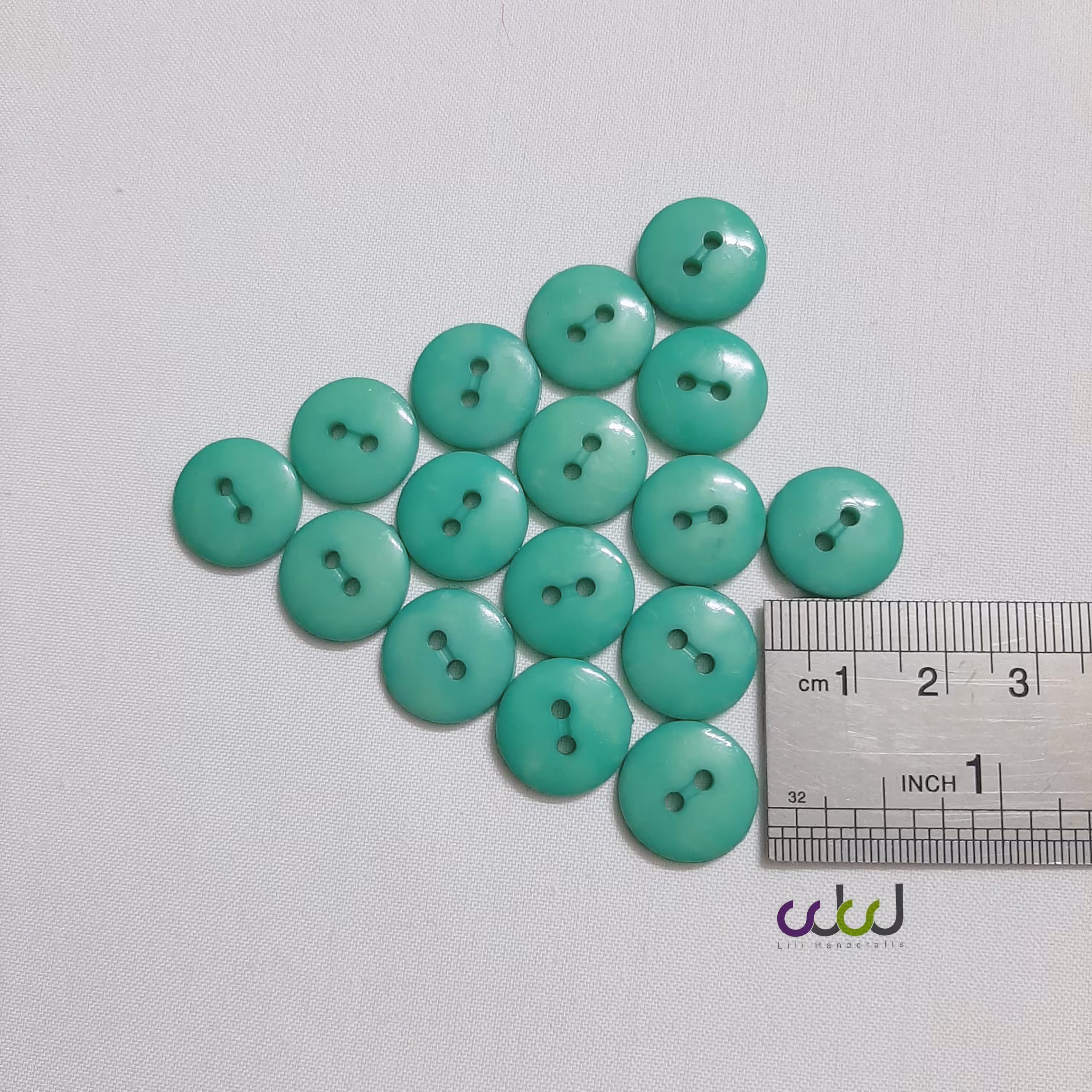 دکمه ساده سبزآبی 15mm خیاطی لباس کودک بلوز شومیز پیراهن مانتو خرازی