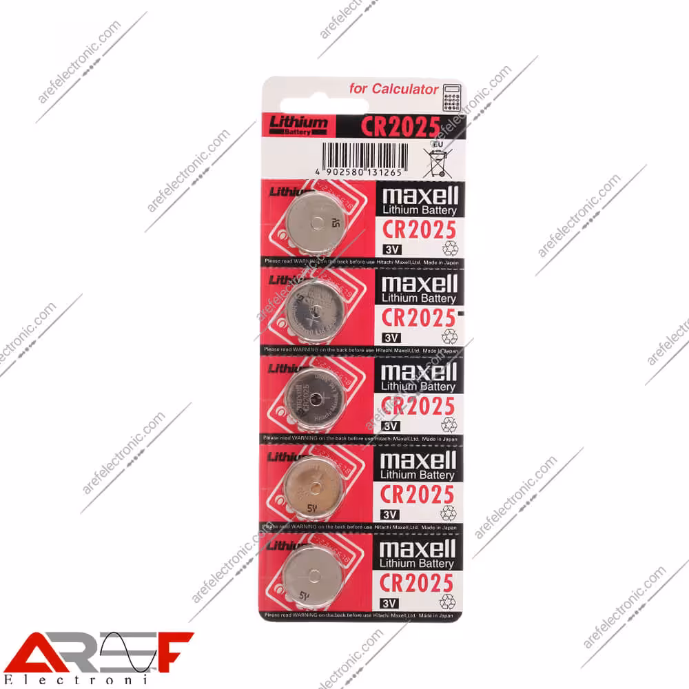 باتری سکه ای CR2025 مکسل - فروشگاه عارف الکترونیک