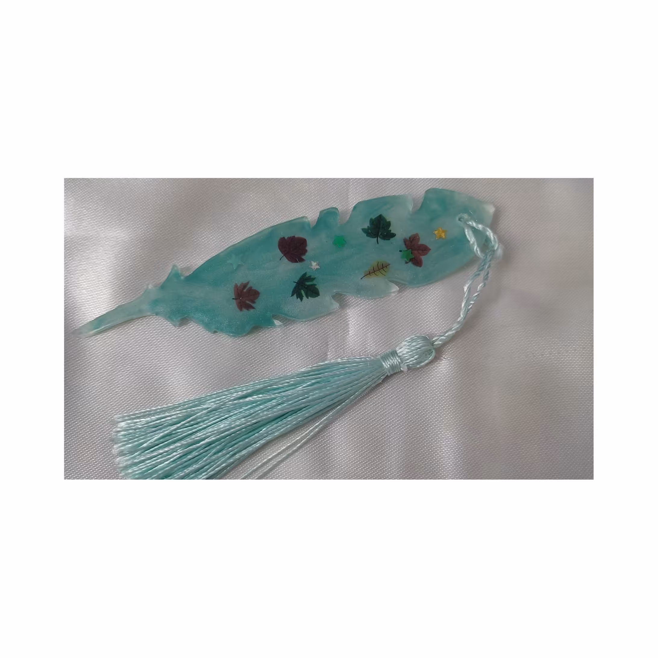 بوکمارک یا نشانگر رزینی   دانش آموزی مدل برگ  در طول 11سانت 