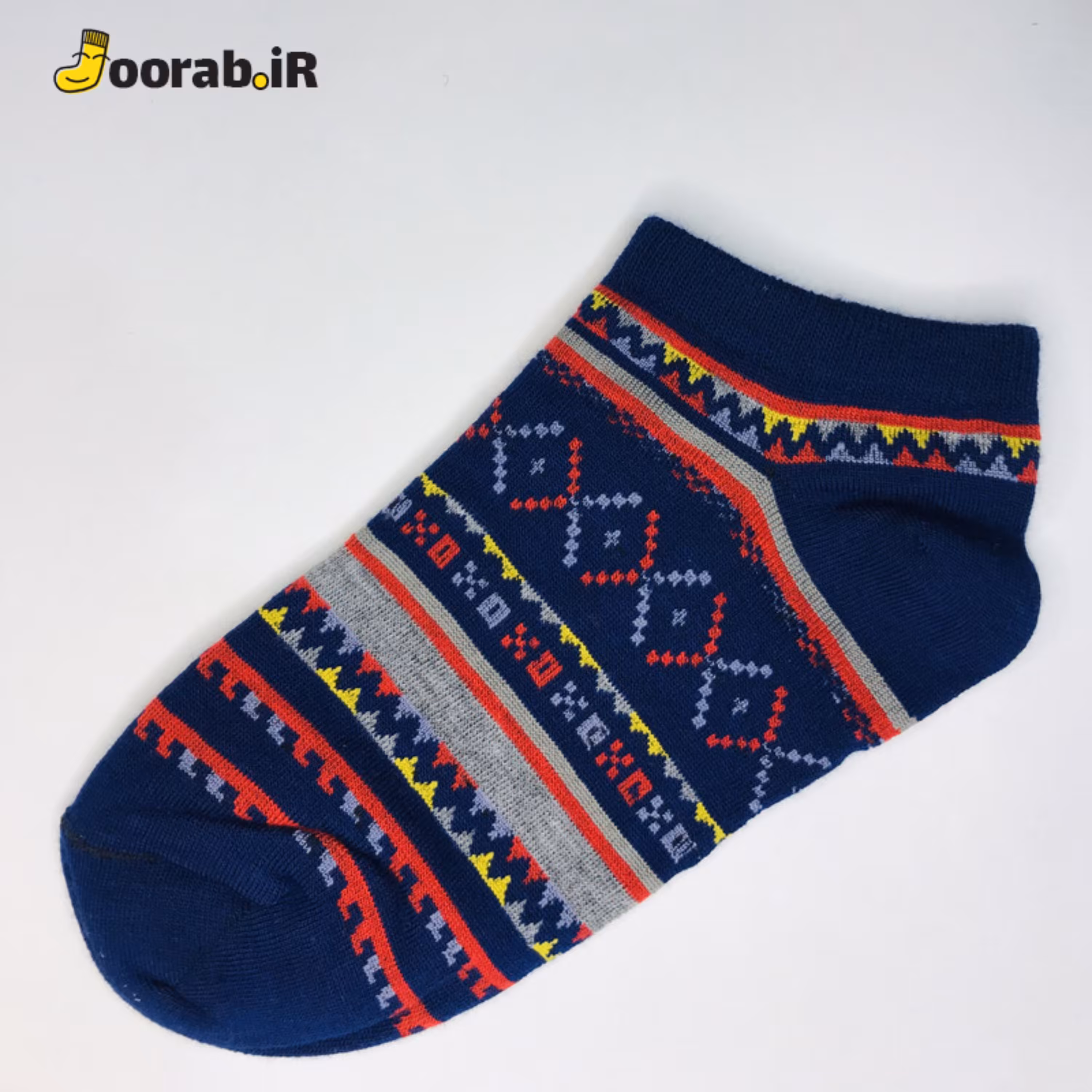 جوراب مچی زنانه طرح سنتی سرمه ای