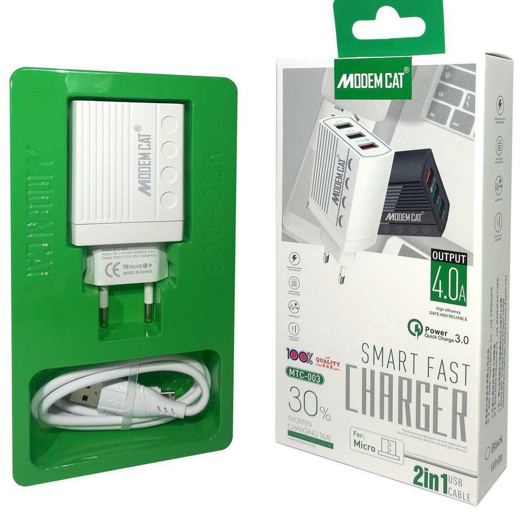 شارژر سه پورت اصلی ،یک سال گارانتی modm cat