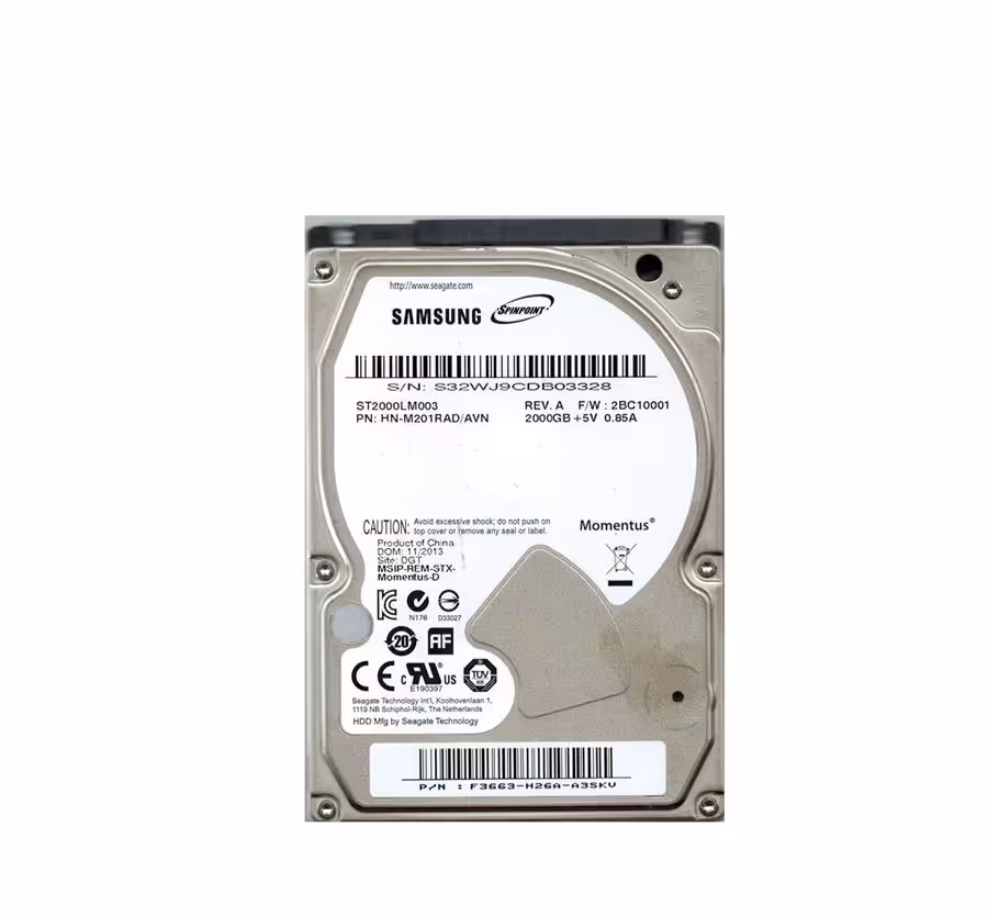 هارد دیسک لپ تاپ سامسونگ با ظرفیت 2 ترابایت