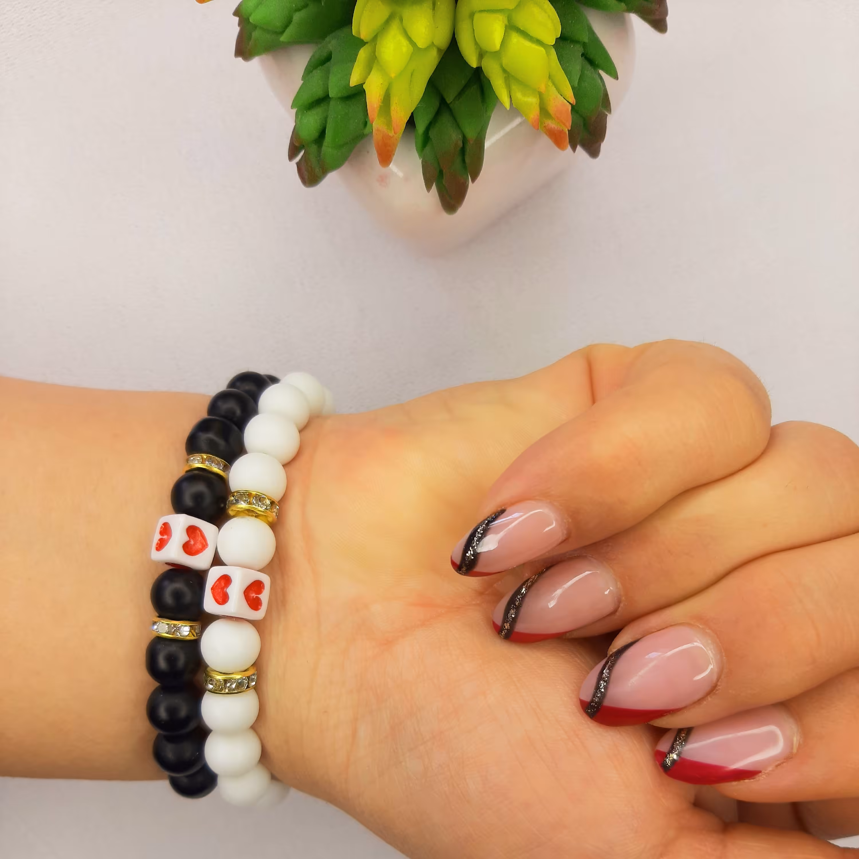 دستبند اونیکس قلبی