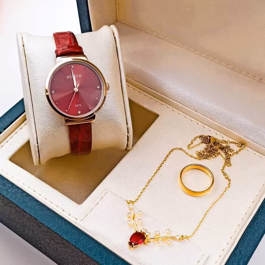 ست ساعت گردنبند و حلقه