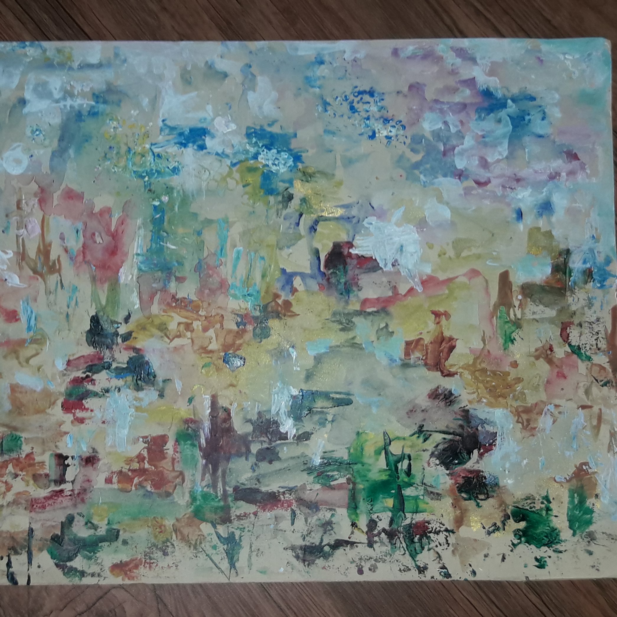 نقاشی اکرولیک مقوا آبستره (33 * 43)