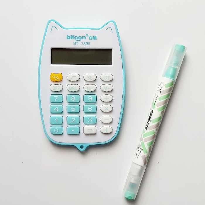 ماشین حساب  فانتزی طرح گربه آبی