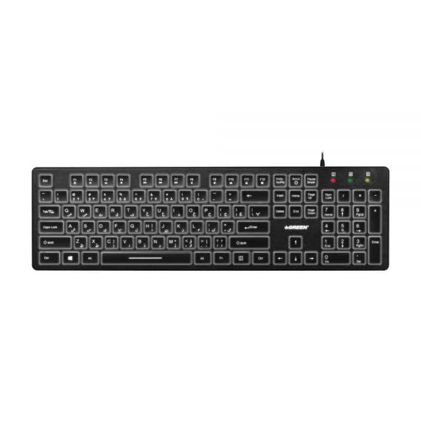 Backlight Slim Keyboard GREEN GK401 | کیبورد گرین