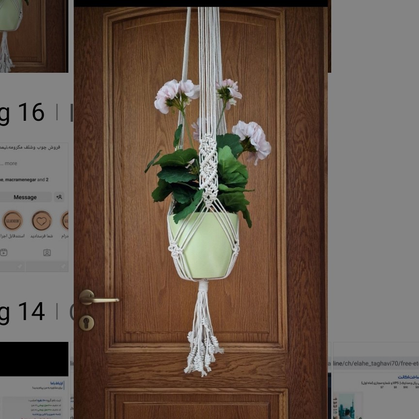 آویزگلدان مکرومه سقفی شیک مدل آرمیتا