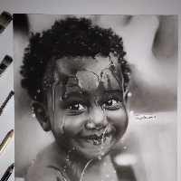 نقاشی چهره سیاه قلم دو چهره اندازه  a4 