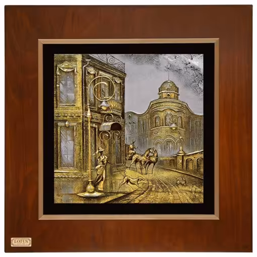 تابلو ورق طلا مدل FWSGB-38×38-C