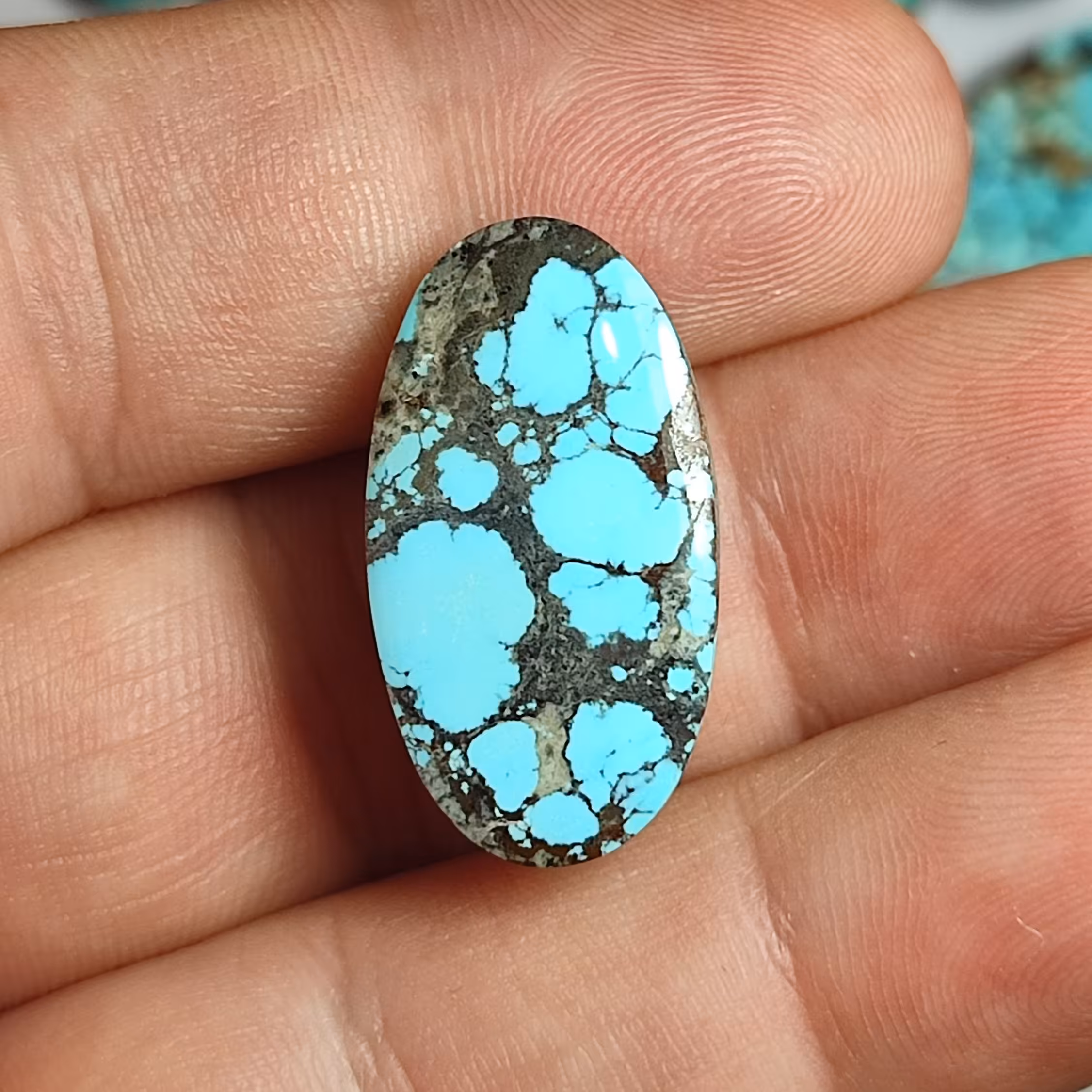 نگین فیروزه نیشابور قیمت کارگاهی وزن 3.7 گرم