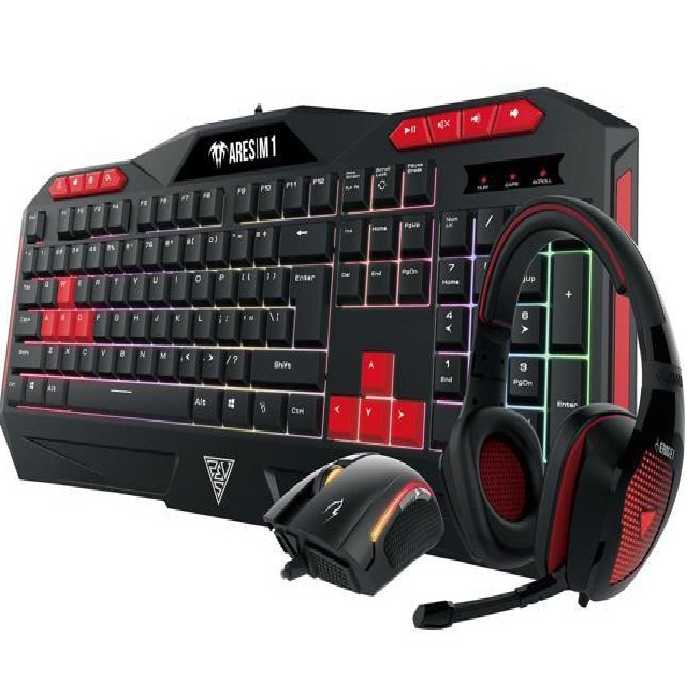 کیبورد و ماوس مخصوص بازی گیم دیاس مدل POSEIDON M1 همراه هدست