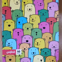 دفتر 80 برگ ته چسب کلاسیک فطرس . خط آبی .چند طرح مختلف و زیبا 