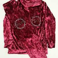 ست هودی کلاهدار و شلوار مخمل